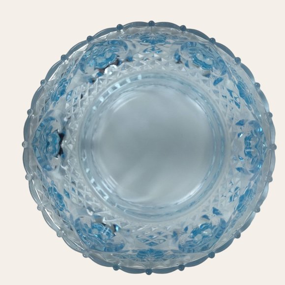 Vintage 1970s PAIR Light Blue Trinket Dish Powder Bowl Nut Candy Lidded Hearts - Picture 10 of 15